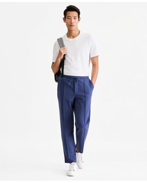 Alfani Alfatech Regular-fit Compact Textured Ponte-knit Pants - Blue
