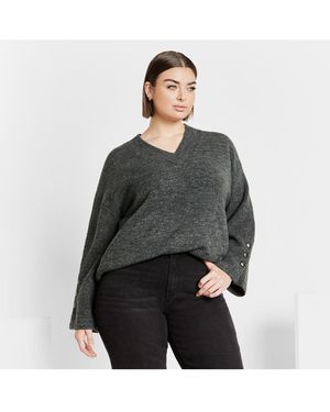City Chic Plus Size Jamie Sweater - Gray
