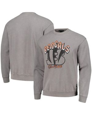 The Wild Collective And Cincinnati Bengals Distressed Pullover Sweatshirt - Gray