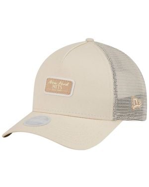 KTZ New York Mets Tonal Patch 9forty M-crown A-frame Trucker Adjustable Hat - Natural