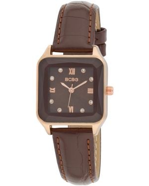 BCBGMAXAZRIA Quartz Square Stainless Steel Watch 27mm - Brown