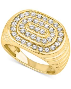 Macy's Diamond Circular Cluster Oval Ring (1 Ct. T.w. - Metallic