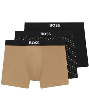 BOSS Boss One Cotton-stretch Logo Waistband Boxer Briefs - Black