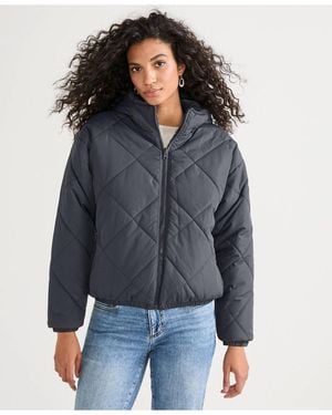 Lands' End Featherfree Insulated Diamond Quilted Reversible Jacket - Blue