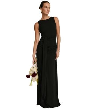 Six Stories Drape Gathered Sleeveless Stretch - Black