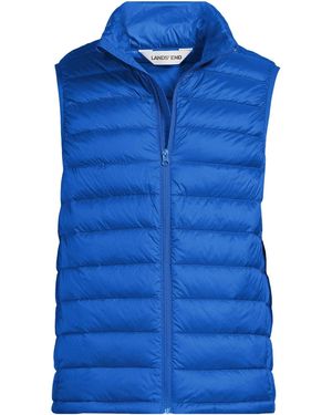 Lands' End Wanderweight Packable Down Vest - Blue