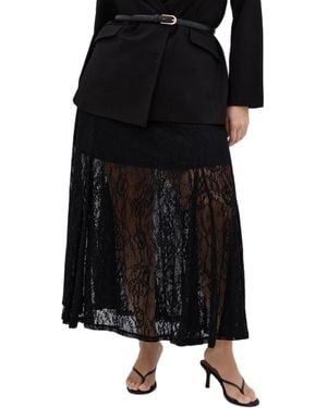 City Chic Lacey Maxi Skirt - Black