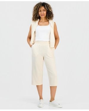 Style & Co. Petite Luxlounge Fleece French Terry Capri Pants - Natural