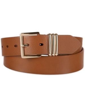 Tommy Hilfiger Triple-metal Strap Keeper Casual Leather Belt - Brown
