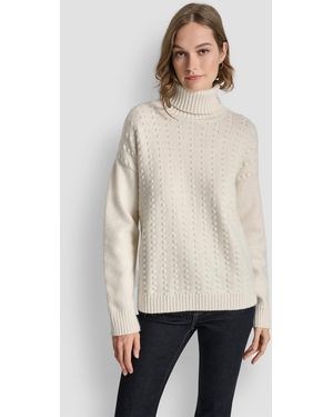 DKNY Petite Turtle Neck Sweater - Natural