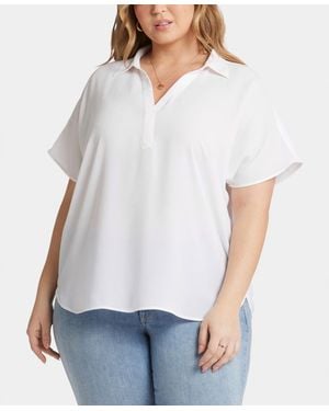 NYDJ Plus Size Becky Short-sleeve Top - White