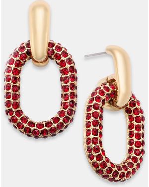 INC International Concepts Pave Oval Drop Earrings - Red