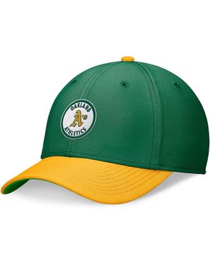 Nike Green/gold Oakland Athletics Cooperstown Collection Rewind Swooshflex Performance Hat