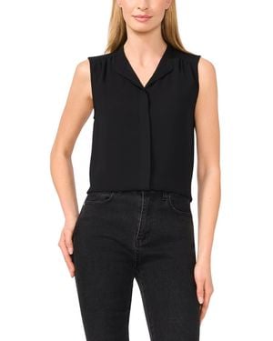 Cece Open Collar Sleeveless Top - Black