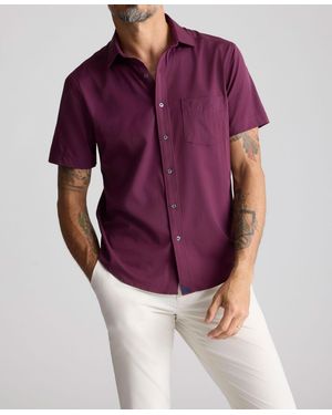 UNTUCKit Regular Fit Wrinkle-free Short Sleeve Performance Gironde Button Up Shirt - Purple