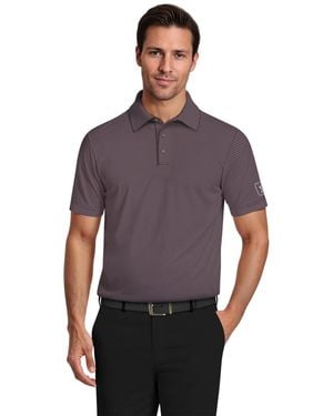 PGA TOUR Micro Geometric Print Short-sleeve Golf Polo Shirt - Purple