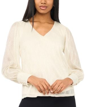 Msk V-neck Knit Blouse - Natural