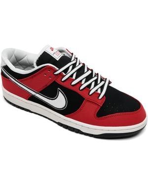 Nike Dunk Low Retro Lifestyle Sneakers From Finish Line - Red