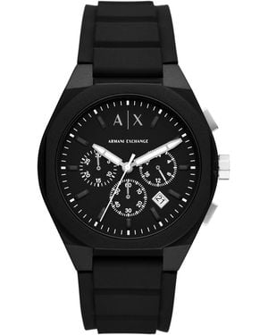 ARMANI EXCHANGE | Sync Chronogrph Silicone Wtch 44mm - Black