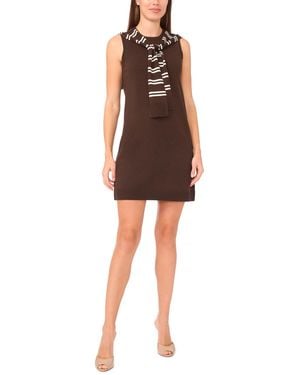 Msk Cardigan Overlay Short Sweater Dress - Brown