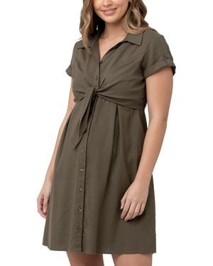 Ripe Maternity Maternity Colette Tie Up Nursing Dress - Brown