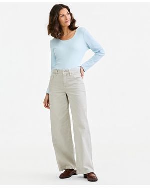 Style & Co. High-waist Wide-leg Cotton-blend Pants - Blue