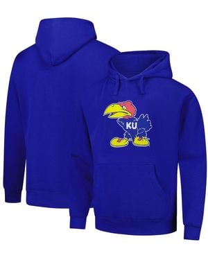 League Collegiate Wear Kansas Jayhawks Logo Essential Fleece 2.0 Pullover Hoodie - Blue