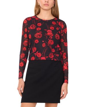 1.STATE Long Sleeve Crewneck Top - Red