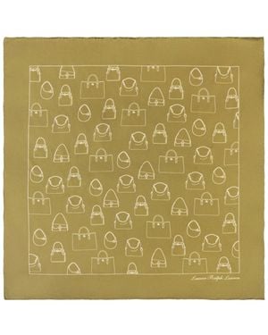 Ralph Lauren Handbag Conversational Small Square Scarf - Green
