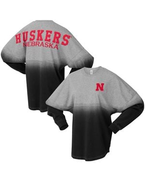 Spirit Jersey And Black/gray Nebraska Huskers Ombre Long Sleeve T-shirt