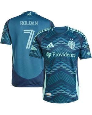 adidas Cristian Roldan Seattle Sounders Fc 2025 The Salish Sea Kit On-field Authentic Jersey - Blue