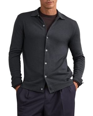 Reiss Forbes Merino Wool Slim Fit Cardigan - Black