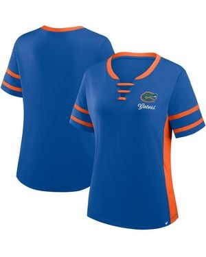 Fanatics Royal/orange Florida Gators Be Fearless Athena Lace-up T-shirt - Blue