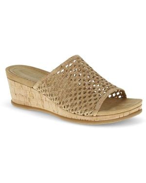 BareTraps Flossey Slide Wedge Sandals - Brown