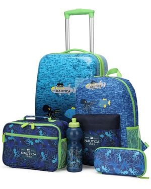 Nautica Kids Adventure 5-piece Back To School Carry-on luggage Set - Blue