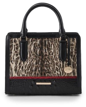 Brahmin Cami Calgary Leather Small Satchel Handbag - Black