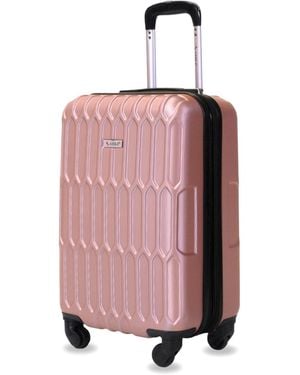 AMKA Honeycomb 20" Carry-on Expandable Spinner Suitcase - Pink