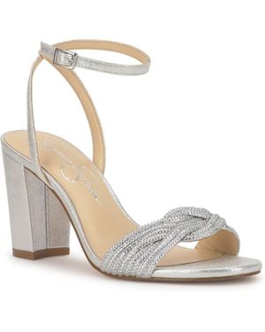 Jessica Simpson Sienea Rhinestone Knot Dress Sandals - Metallic