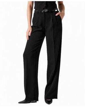 Guess Theoline Perfect Pant Wide-leg High-rise Pants - Black
