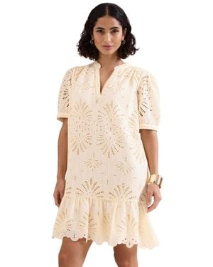 Phase Eight Liliana Embroidered Mini Dress - Natural