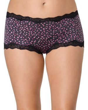 Maidenform Everyday Pretty Lace Mid Rise Boyshort Panty - Purple