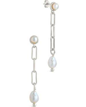 Sterling Forever Fayelynn Mother Of Pearl Chain Drop Earrings - White
