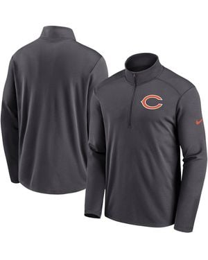 Nike Chicago Bears Logo Pacer Performance Half-zip Sweatshirt - Gray