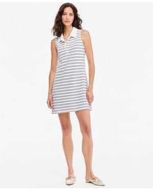 On 34th Sleeveless Striped Pique Polo Knit Dress - White