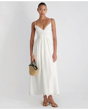 French Connection V-neck Trini Eyelet Maxi Dress - White