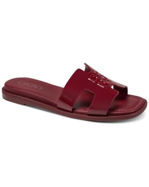 DKNY Columba Slide Flat Sandals - Red