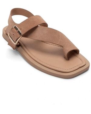 Forever & Always Shoes Forever And Always Shoes Curry Leather Slingback Sandal - Brown