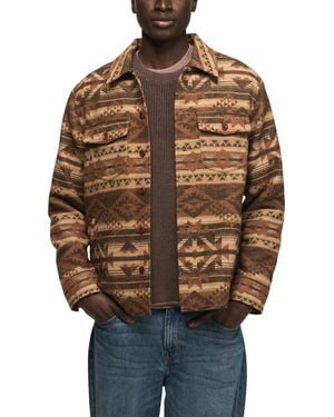 Lucky Brand Humboldt Western All-over Jacquard Shirt Jacket - Brown