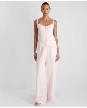 French Connection Cooper Linen Cami Wide Leg Pants - Pink