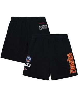 Mitchell & Ness Atlanta Hawks Team Origins Fleece Shorts - Black